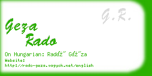 geza rado business card